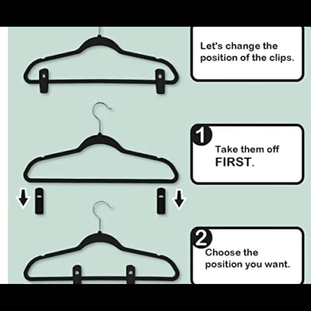 20 piece X2 velvet hanger clips.